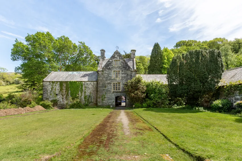 grade 2 star listed stone house in wales with formal approach and symmetrical frontage